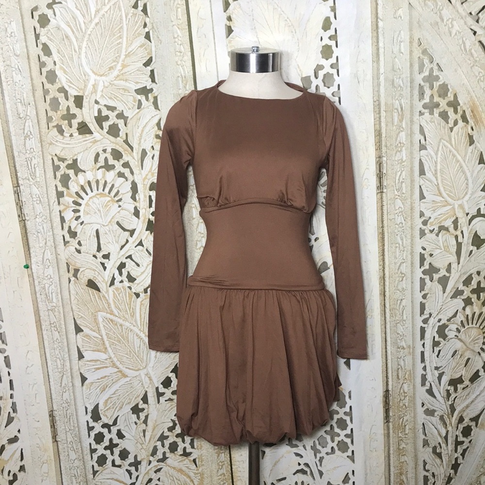 Heart & Hips Chocolate Long Sleeve Dress